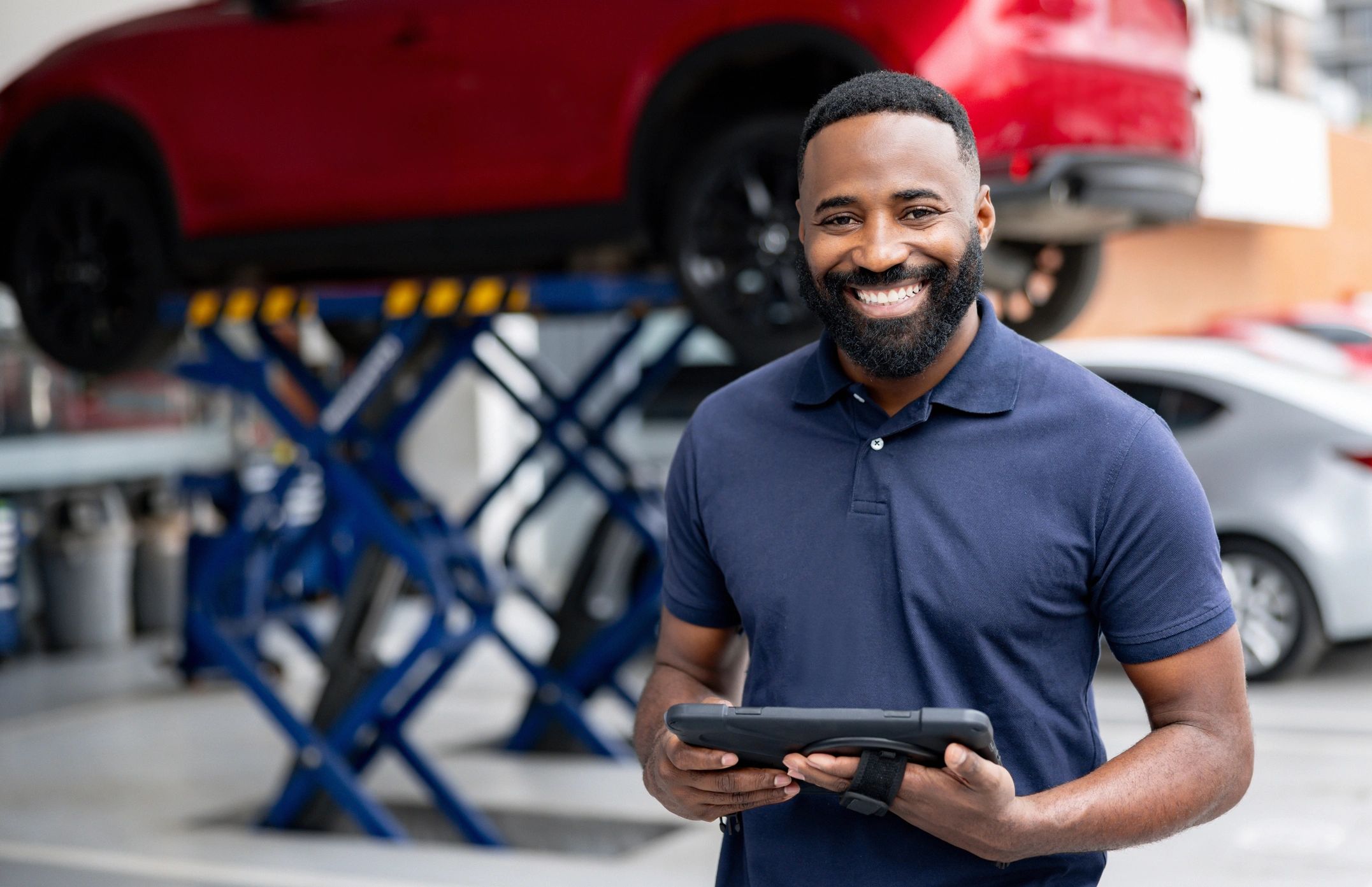 auto repair shop staff portrait